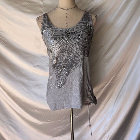 Grunge Gray top with lace up detaily2k - Picture 2 of 7